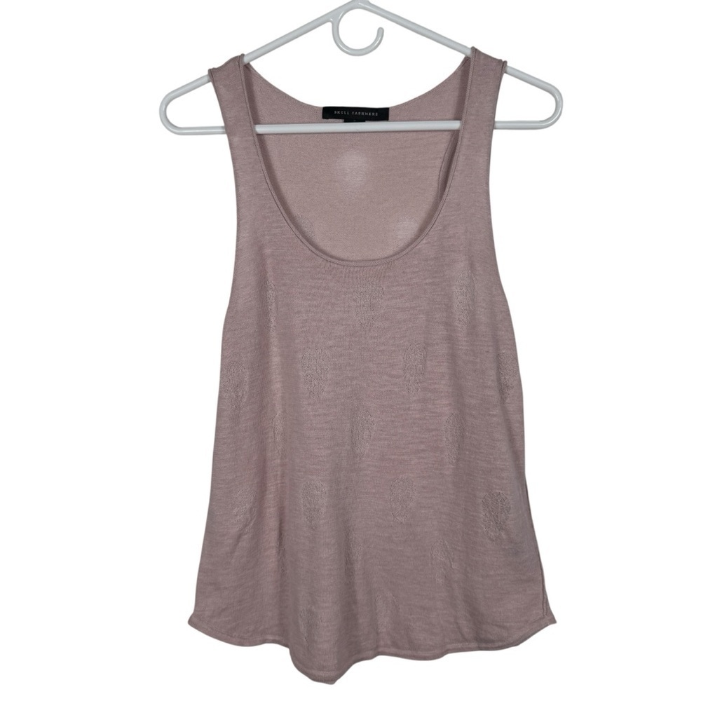 Skull Cashmere Knit Skull Patterned Tank Top, Size L